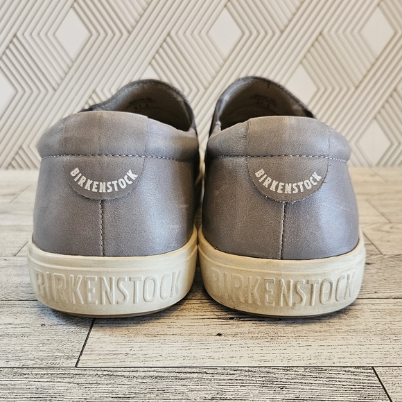 Birkenstock Barrie Leather Slip-On Shoes Unisex 41 Grey Leather - Picture 5 of 9